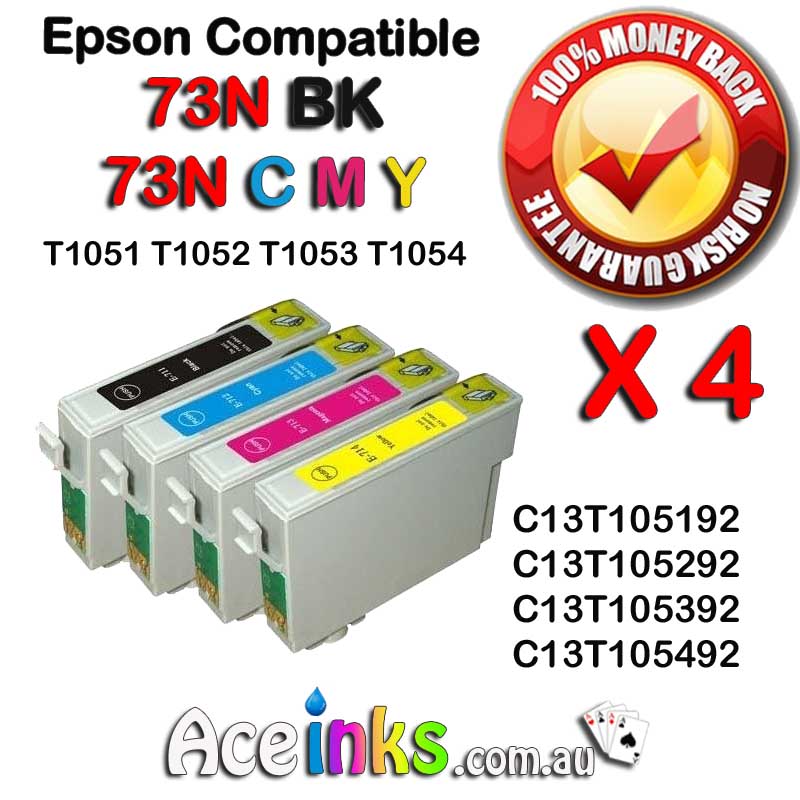 4 Pack Combo Compatible EPSON 73N BK C / M / Y